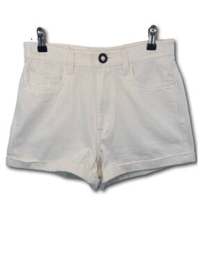 Volcom Weellow Denim Shorts High Rise Star White Woman’s Size 28 100% Cotton
